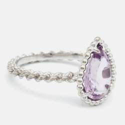 Boucheron Serpent Boheme  Amethyst 18k White Gold S Motif Ring Size 49