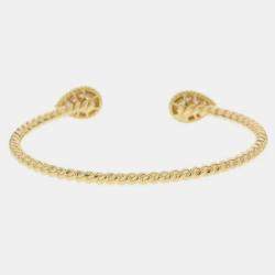 Boucheron 18K Yellow Gold and Diamond Serpent Boheme Twin Motif Bangle Bracelet