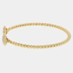 Boucheron 18K Yellow Gold and Diamond Serpent Boheme Twin Motif Bangle Bracelet