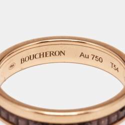 Boucheron Quatre Classique Brown PVD 18k Rose Gold Wedding Band Ring Size 54