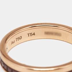 Boucheron Quatre Classique Brown PVD 18k Rose Gold Wedding Band Ring Size 54