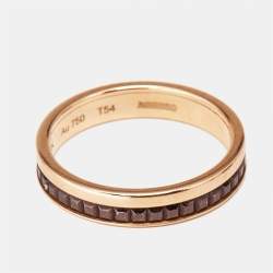 Boucheron Quatre Classique Brown PVD 18k Rose Gold Wedding Band Ring Size 54