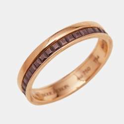 Boucheron Quatre Classique Brown PVD 18k Rose Gold Wedding Band Ring Size 54