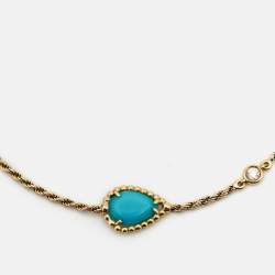 Pre Owned Boucheron Serpent Boheme Turquoise Diamond 18K Yellow Gold Bracelet