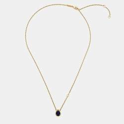 Pre Owned Boucheron Serpent Boheme XS Lapis Lazuli Diamond Yellow Gold Necklace