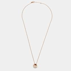 Pre Owned Boucheron Quatre Classique PVD Diamonds 18k Three Tone Gold Large Model Necklace