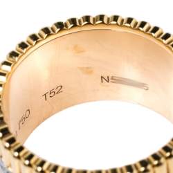 Boucheron Quatre White Edition Large Ceramic Diamond 18K Three Tone Gold Band Ring Size 52