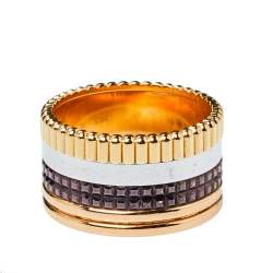مملوكة مسبقًا Boucheron Quatre Classique 18K Three Tone Gold Large Ring Size 54