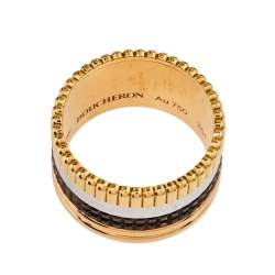 مملوكة مسبقًا Boucheron Quatre Classique 18K Three Tone Gold Large Ring Size 54