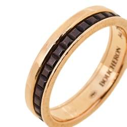 Boucheron Quatre Classique Brown PVD 18K Rose Gold Wedding Band Ring Size 48