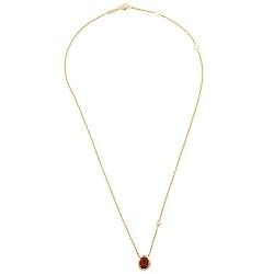 Boucheron Serpent Boheme Diamond Carnelian 18K Yellow Gold Pendant Necklace XS