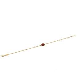 Boucheron Serpent Boheme Diamond Carnelian 18K Yellow Gold Bracelet XS