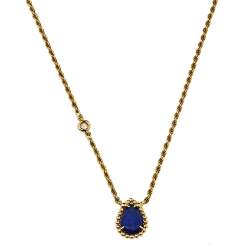 Boucheron Serpent Bohème Lapis Lazuli Diamond 18K Yellow Gold Pendant Necklace XS