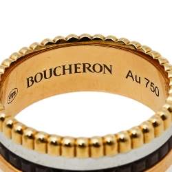Pre Owned خاتم بوشيرون كوارتر كلاسيك صغير ذهب ثلاثي اللون عيار 18 مقاس 49