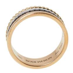 Boucheron Quatre Classique 18K Three Tone Gold PVD Small Band Ring 54