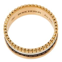 Boucheron Quatre Classique 18K Three Tone Gold PVD Small Band Ring 54