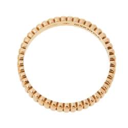 Boucheron Grosgrain 18K Rose Gold Wedding Band Ring Size 56