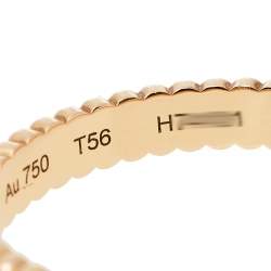 Boucheron Grosgrain 18K Rose Gold Wedding Band Ring Size 56