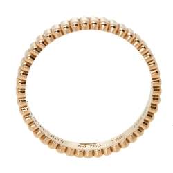Boucheron Grosgrain 18K Rose Gold Wedding Band Ring Size 56