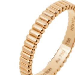 Boucheron Grosgrain 18K Rose Gold Wedding Band Ring Size 56