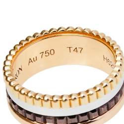 Boucheron Quatre Classique 18K Three Tone Gold Brown PVD Large Band Ring Size 47