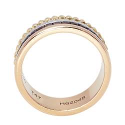 Boucheron Quatre Classique 18K Three Tone Gold Brown PVD Large Band Ring Size 47