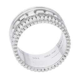 Boucheron Quatre Radiant Edition Diamond 18K White Gold Wide Band Ring 55