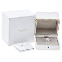 Boucheron Quatre Radiant Edition Diamond 18K White Gold Wide Band Ring 55