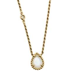 Pre Owned Boucheron Serpent Boheme Mother of Pearl Diamond 18k Yellow Gold Pendant Necklace XS