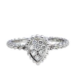 Boucheron Serpent Boheme DIamond 18K White Gold XS Motif Ring Size 51