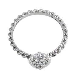 Boucheron Serpent Boheme DIamond 18K White Gold XS Motif Ring Size 51