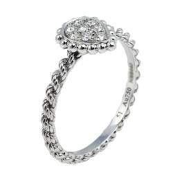 Boucheron Serpent Boheme DIamond 18K White Gold XS Motif Ring Size 51