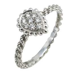 Boucheron Serpent Boheme DIamond 18K White Gold XS Motif Ring Size 51