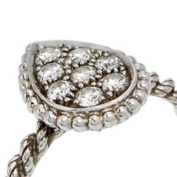 Boucheron Serpent Boheme Diamond 18K White Gold S Motif Ring Size 53