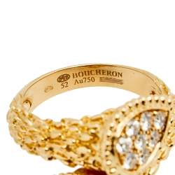 Boucheron Serpent Boheme Toi et Moi S Motif Diamond 18k Yellow Gold Ring Size 52