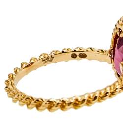 Boucheron Serpent Boheme S Motif Diamond and Rhodolite Garnet 18k Rose Gold Set of 2 Rings Size 52