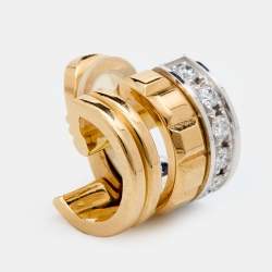 Boucheron Quatre Radiant Edition Diamond 18K Two Tone Gold Mini Ring Single Clip Earring