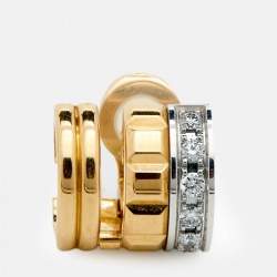 Boucheron Quatre Radiant Edition Diamond 18K Two Tone Gold Mini Ring Single Clip Earring