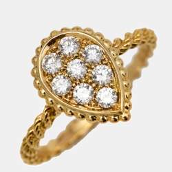 Boucheron Serpent Boheme Diamond 18k Yellow Gold S Motif Ring Size 52