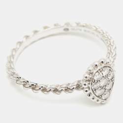 مملوكة مسبقًا Boucheron Serpent Boheme Diamond 18K White Gold XS Motif Ring Size 50