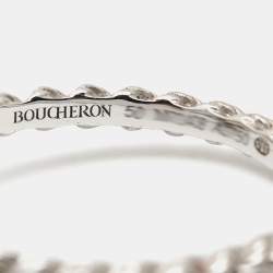 مملوكة مسبقًا Boucheron Serpent Boheme Diamond 18K White Gold XS Motif Ring Size 50