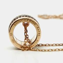 Boucheron Quatre Classique Diamond Brown PVD 18k Three Tone Gold Large Model Pendant Necklace