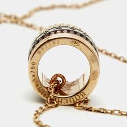 Boucheron Quatre Classique Diamond Brown PVD 18k Three Tone Gold Large Model Pendant Necklace