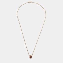 Boucheron Serpent Boheme  Rhodolite Diamond 18k Rose Gold XS Motif Necklace