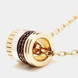Boucheron Quatre Classique Mini Ring Diamond 18k Three Tone Gold Pendant Necklace