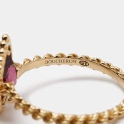 Boucheron Serpent Boheme Rhodolite 18k Rose Gold S Motif Ring Size 52