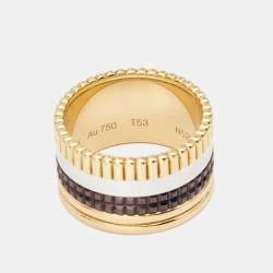 Boucheron Quatre Classique Brown PVD 18k Three Tone Gold Large Ring Size 53