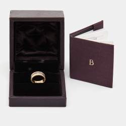 Boucheron Quatre Classique Brown PVD 18k Three Tone Gold Small Band Ring Size 52