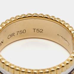 Boucheron Quatre Classique Brown PVD 18k Three Tone Gold Small Band Ring Size 52