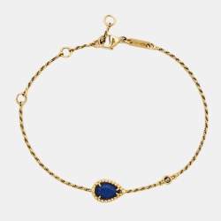 Boucheron Serpent Boheme Lapis Lazuli Diamond 18k Yellow Gold Bracelet